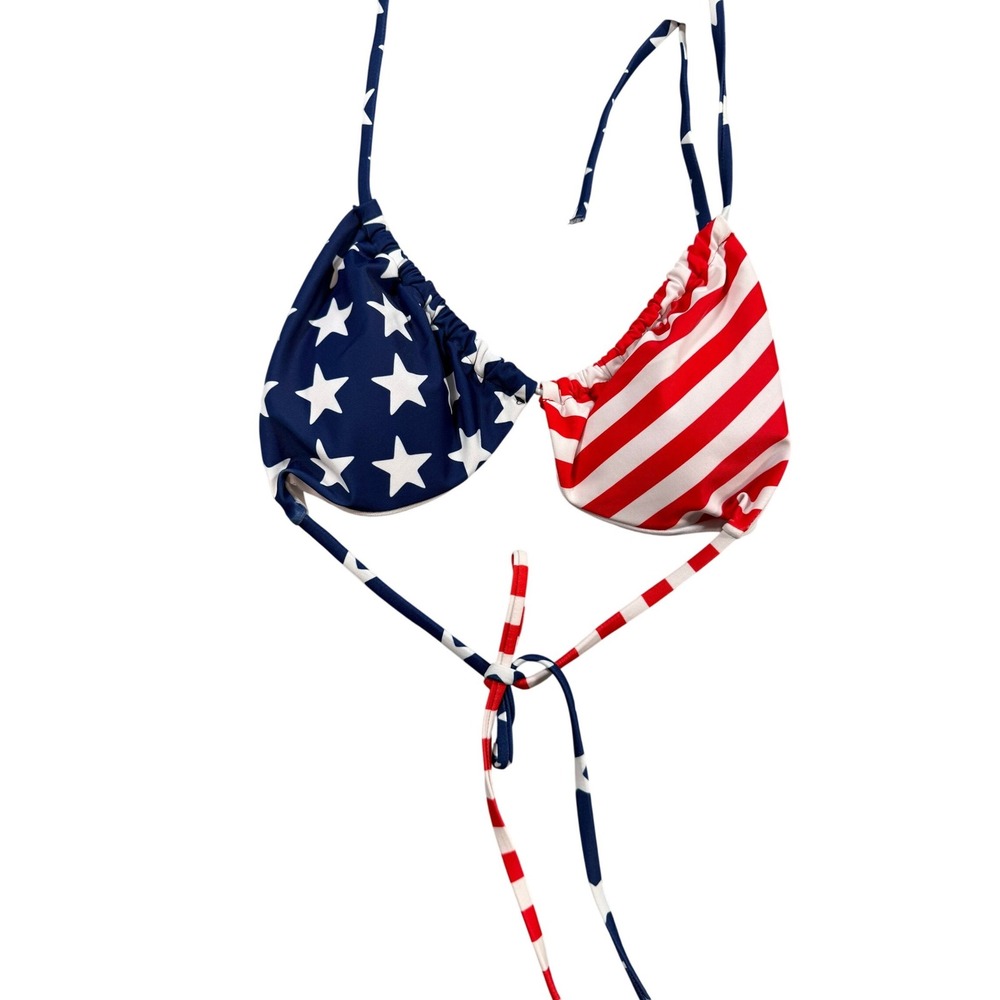 Sunwinga American Flag Bikini Set Small Stars Stripes Tie Side Swimwear 4th New - Picture 3 of 12